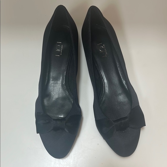 🖤 NWT LOFT Black Flats size 10 with bows new shoes - Picture 1 of 10